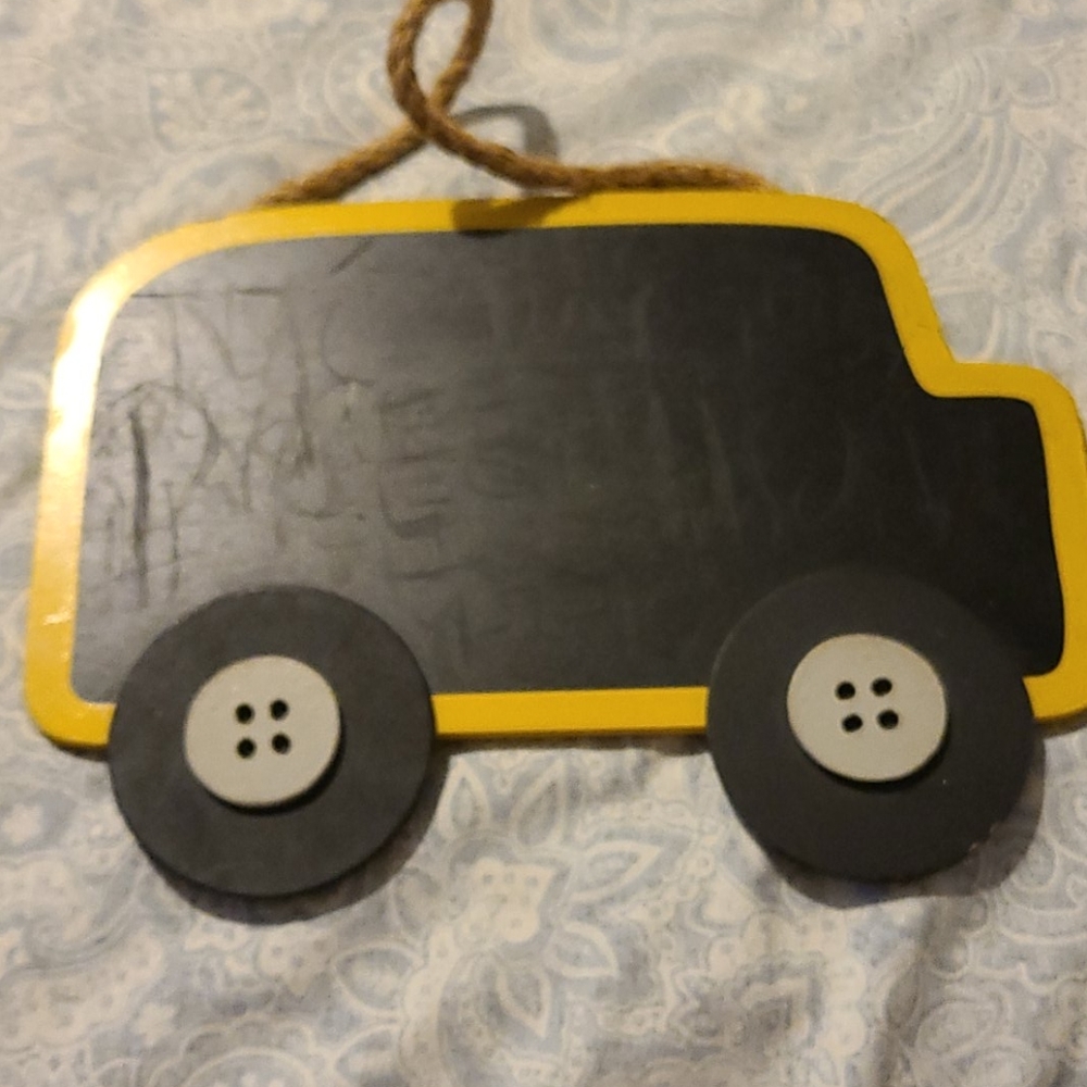 School bus shaped chalkboard